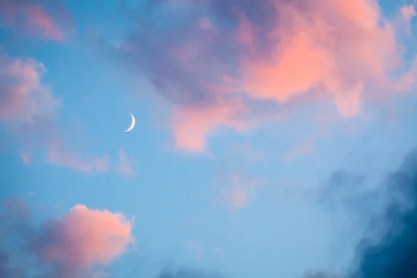 Pink clouds and moon heaven