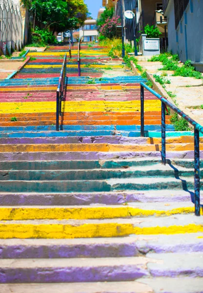 Colorful old staircase and traditional architecture in Stambul, Turkey