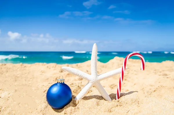 Christmas and Happy New Year background on the tropical beach