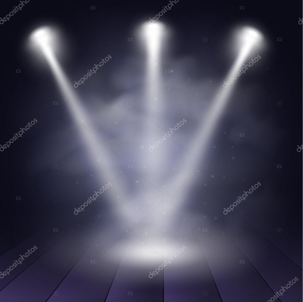 Disco spotlight verlicht houten scène decoratie club theater ... Levendige achtergrond rode