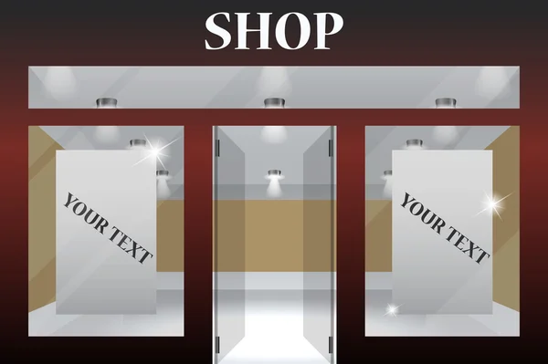 Shop with glass windows and doors