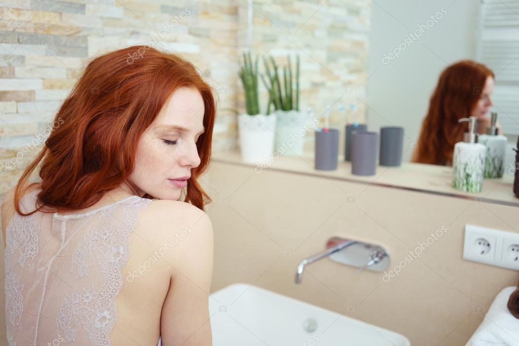Romantic redheads bathtub