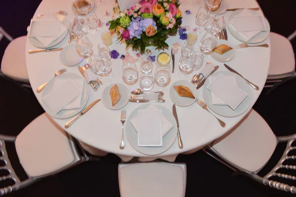 A table set for a formal dinner