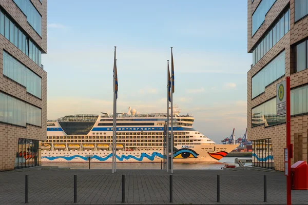 The AIDA Cruise ship leaves the harbor Hamburg