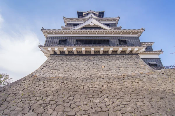 Traditional Japanese Kumamoto Castle with blue sky