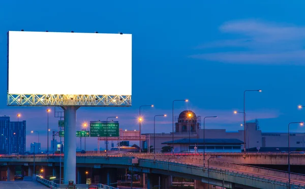Blank billboard at twilight time for advertisement