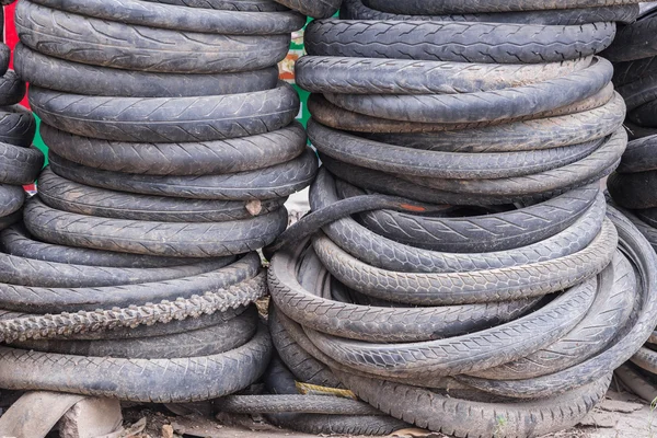 Pile of used mountain bike tires
