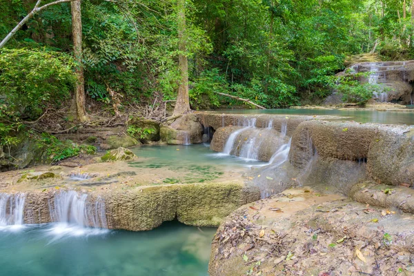 Waterfall in Deep forest at Erawan waterfall National Park