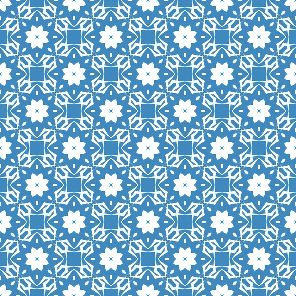 Seamless color pattern with abstract geometric design. Retro Wallpaper. Vintage seamless pattern. White and blue ornament.