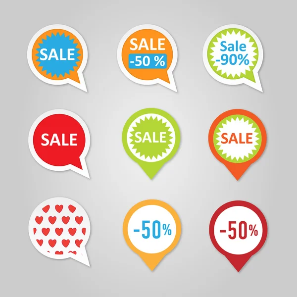 Set of stickers with sale messages. Vector illustration