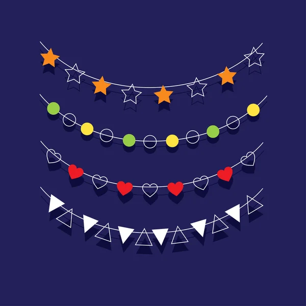 Colorful Vector Flags Garlands for Your Holiday card
