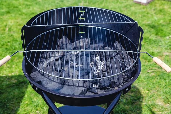 Heated charcoal in a barbecue, outdoor recreation