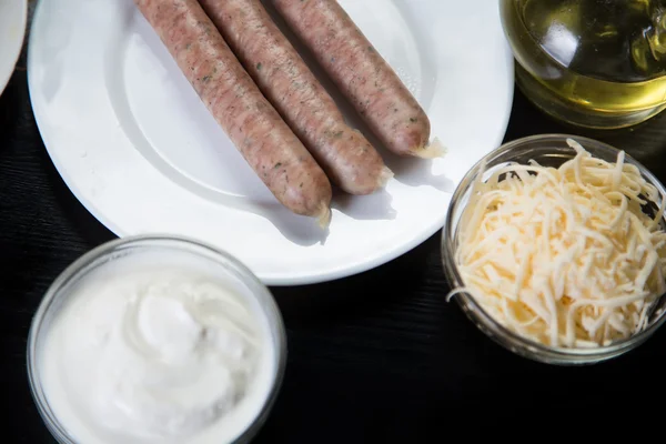 Bavarian sausages, ready-made meals in the restaurant