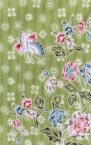 Printed fabrics butterfly and rose flower texture or background