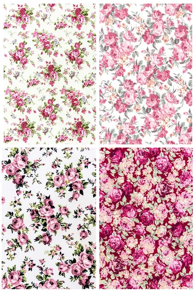 Collection pink rose vintage on fabric background