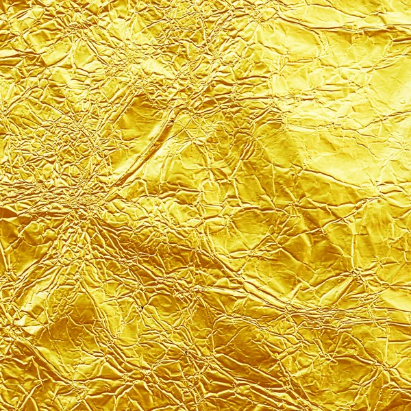 Shiny yellow leaf gold foil texture for background.