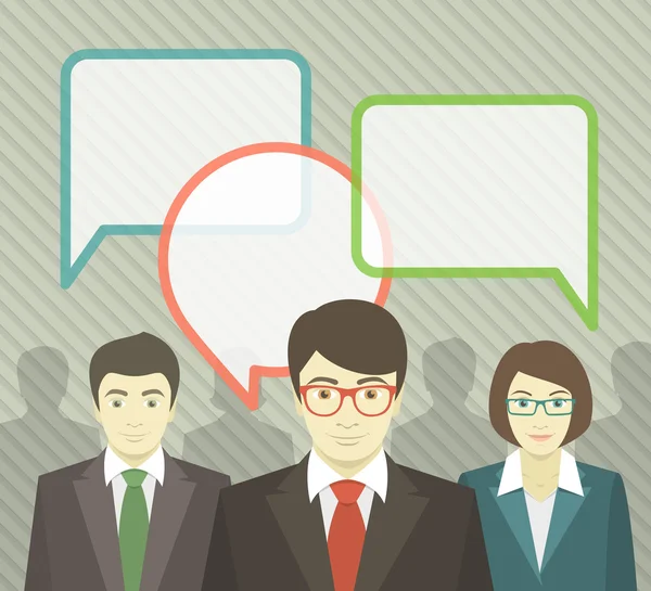 Business Team with Speech Bubbles