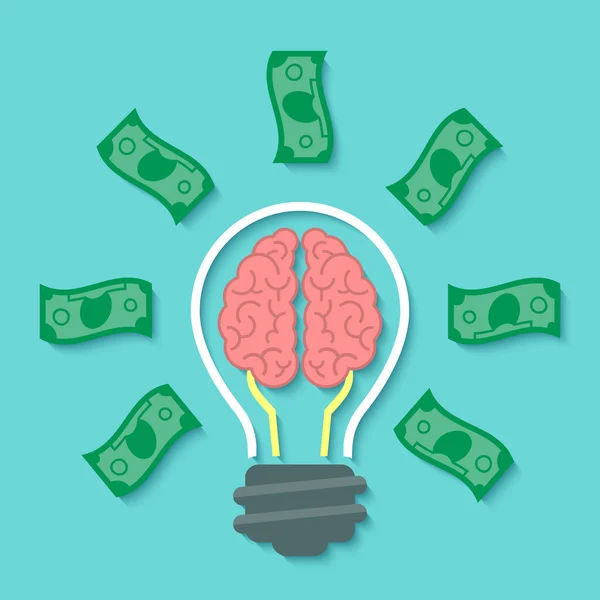 Money and Brain Idea Concept