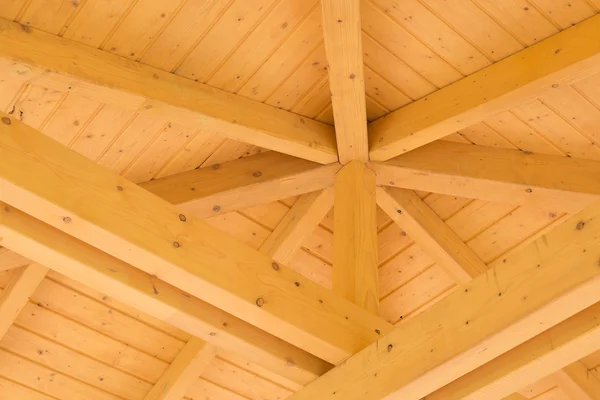 Interior beams on a wooden structure