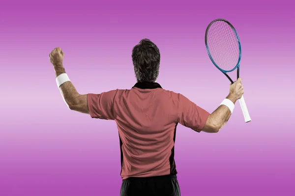 Tennis player with a pink shirt.