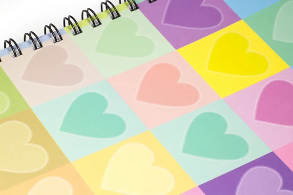 Colorful heart graphic cover notebook