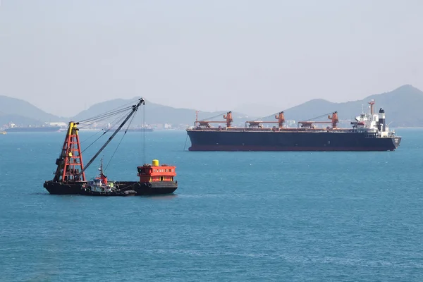 Barge Ship, Cargo Ship, Ocean Vessel in the Sea