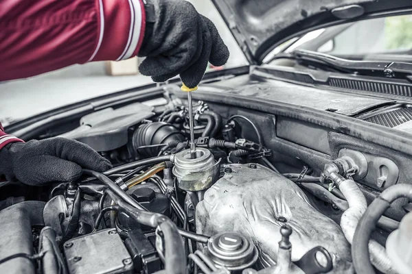 Car repair. Under the hood of the car.