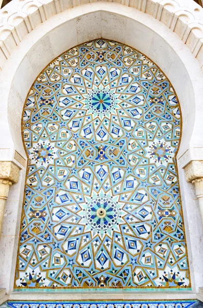 Detail of the decorations of Hassan II mosque in Casablanca