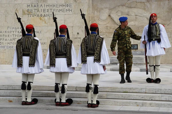 Greek soldiers at Greek parliament in Athens,Greece.