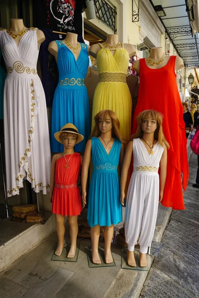 Greek style dresses in the market,Athens,Greece.