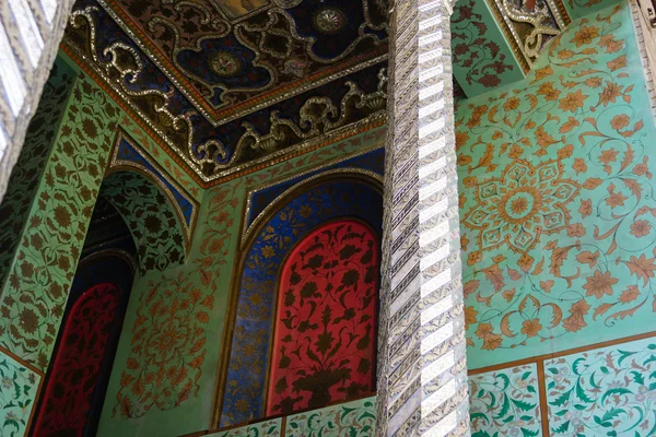 Traditional Persian design of the palace Golestan with painted w