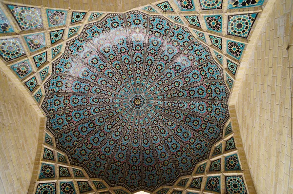 Beautiful ceiling of Nasir al-Mulk Mosque in Shiraz, Iran.