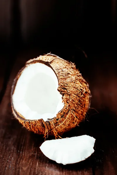 Coconut over dark background