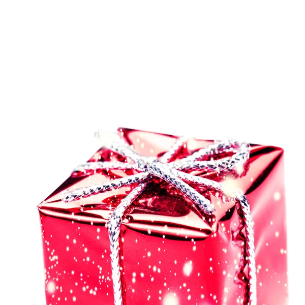 Gift box with silver ribbon