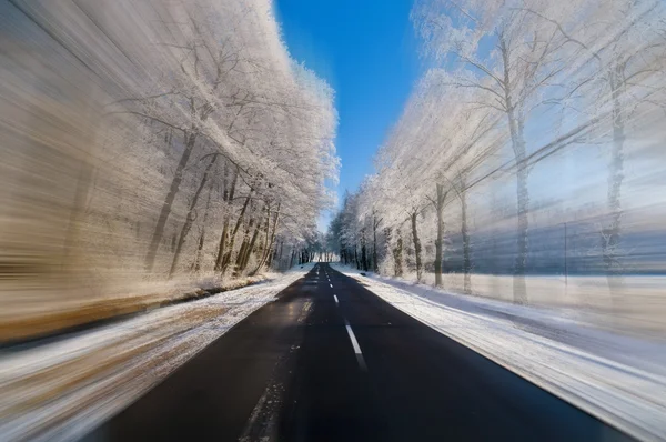 Driving fast at winter time