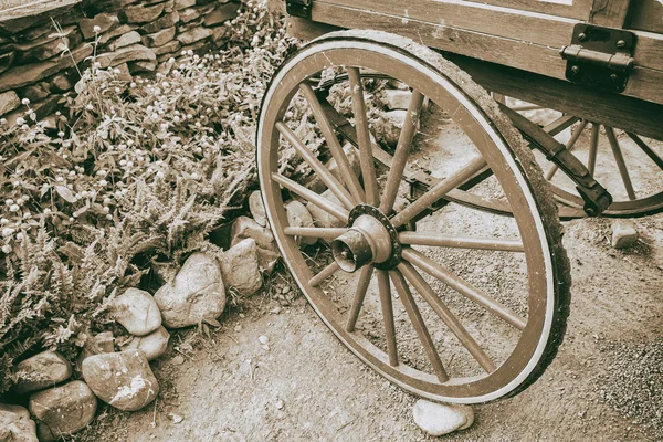 Part of ancient cart with  vintage process