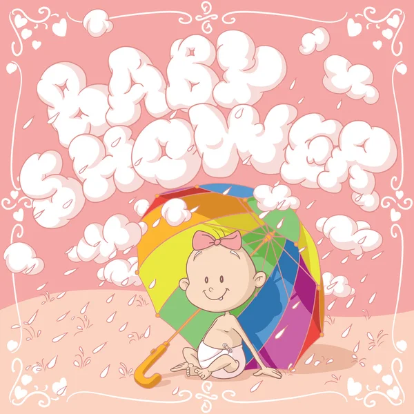 Baby Shower Vector Cartoon Invitation