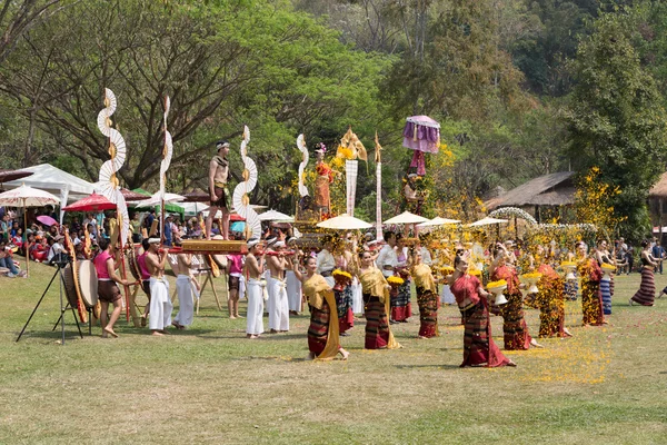Thai folk dancer showing Thailand traditional dance