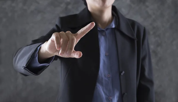 Finger of businessman pointing to you for use as hand pushing to