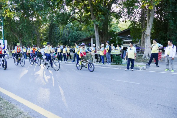 People riding the bicycle around Chiang Mai city in \