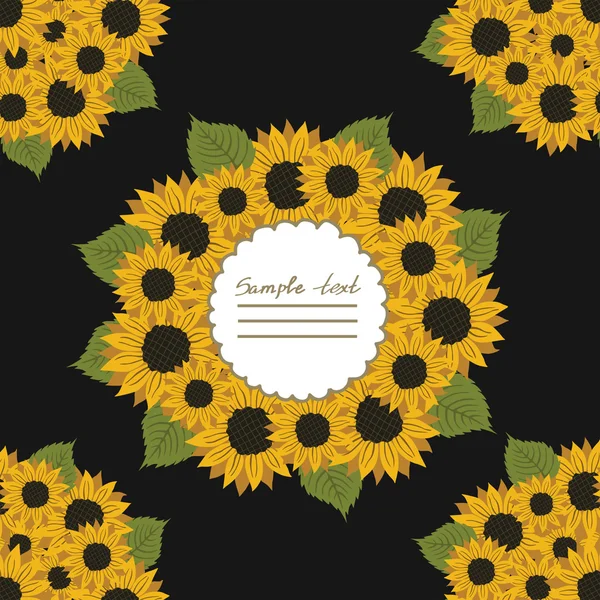 Vector picture with flowers sunflower