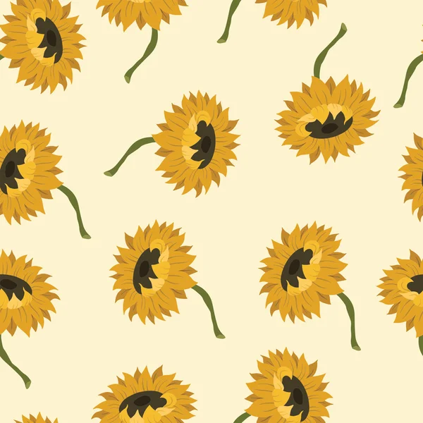 Vector pattern with flowers sunflower
