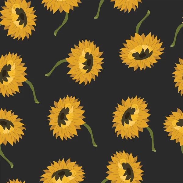 Vector pattern with flowers sunflower