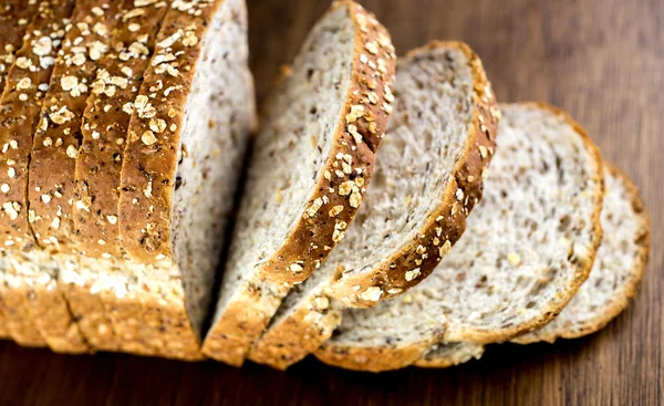 Macro closeup of delicious whole wheat bread