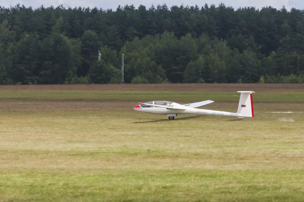 Glider on Takeoff and Landing Strip During Aviation Sport Event Dedicated to the 80th Anniversary of DOSAAF Foundation in Minsk