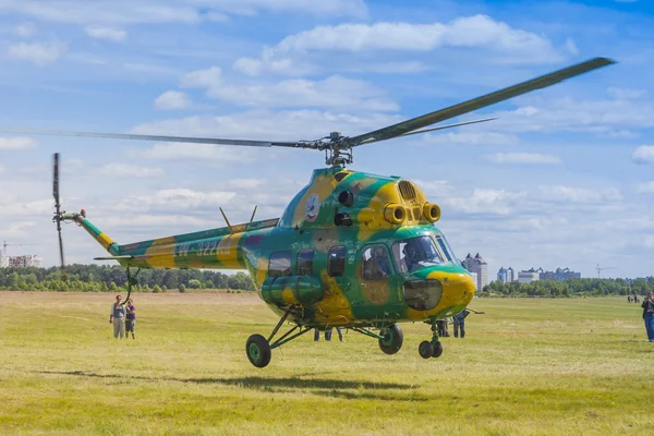 Helicopter on Air During Aviation Sport Event Dedicated to the 80th Anniversary of DOSAAF