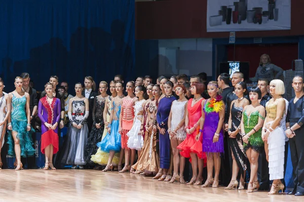 Minsk-Belarus, October 18, 2014: Dance couples standing prior to