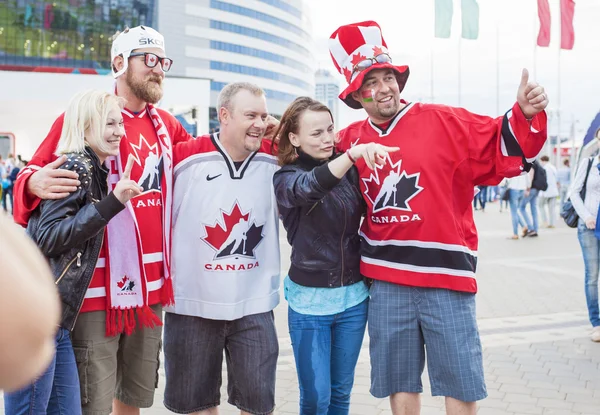 Minsk-Belarus, May, 20: Ice-Hockey Fans from Canada In Minsk hav