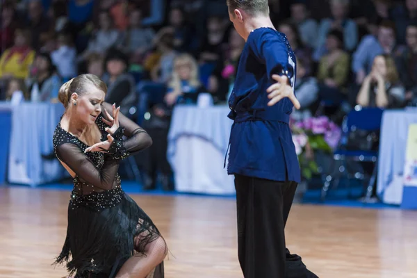 Minsk, Belarus-February 14,2015: Professional Dance Couple of Ch