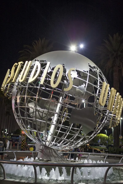Hollywood- USA, July 16, 2014: Universal Studios Sign At Night Seen at Universal Studios in Los Angeles